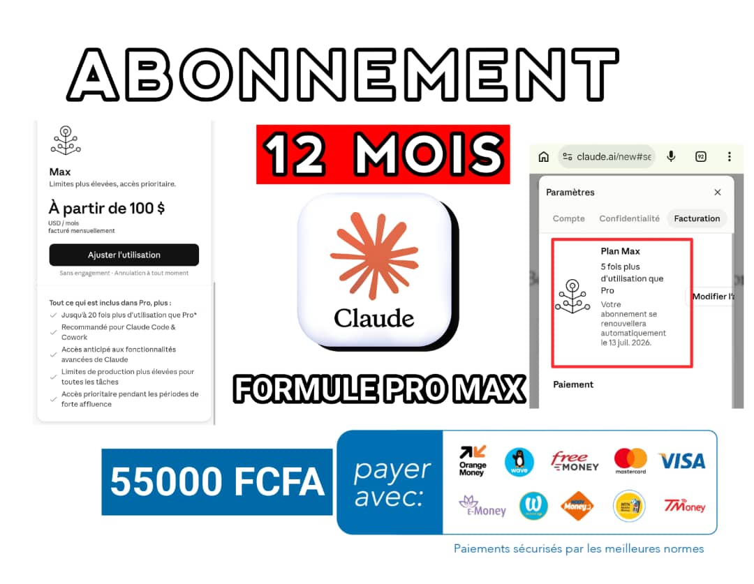 ABONNEMENT CLAUDE AI PRO MAX