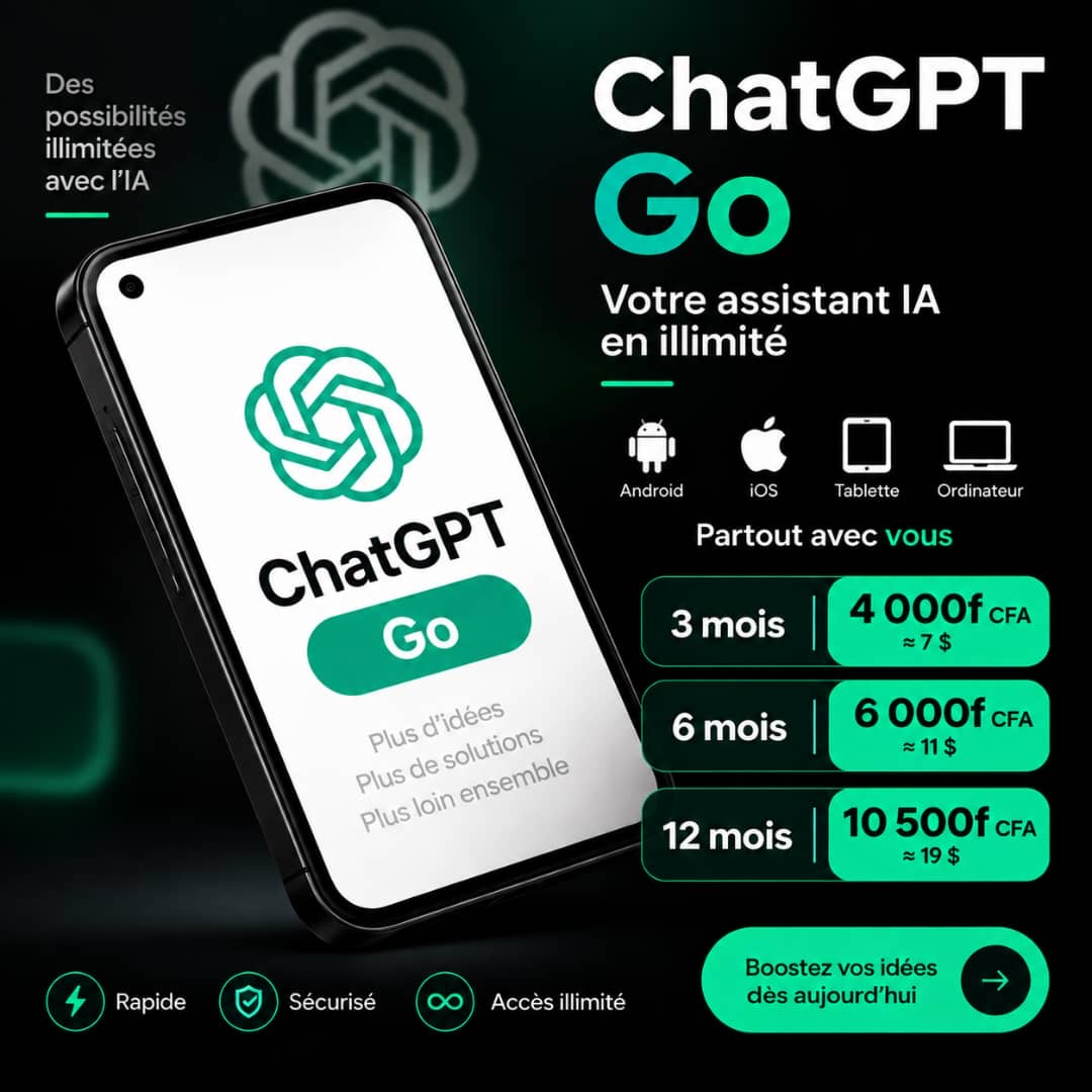 ChatGPT Go — Votre assistant IA intelligent, rapide et accessible partout