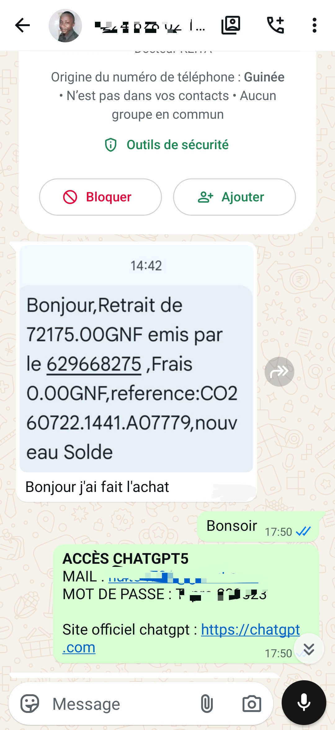 Preuve de paiement